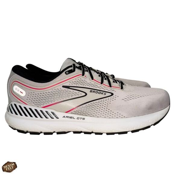Brooks Ariel GTS 23 Running Shoes Supportive Cushioned White Gray Pink Size 10D - Picture 6 of 16
